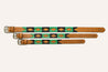 A pair of Verde Dog Collars with buckles, made by Zilker Belts.